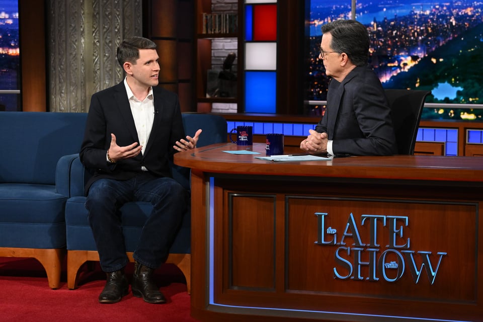 Rep. James Talarico appears on The Late Show with Stephen Colbert during Monday’s February 16, 2026 show.