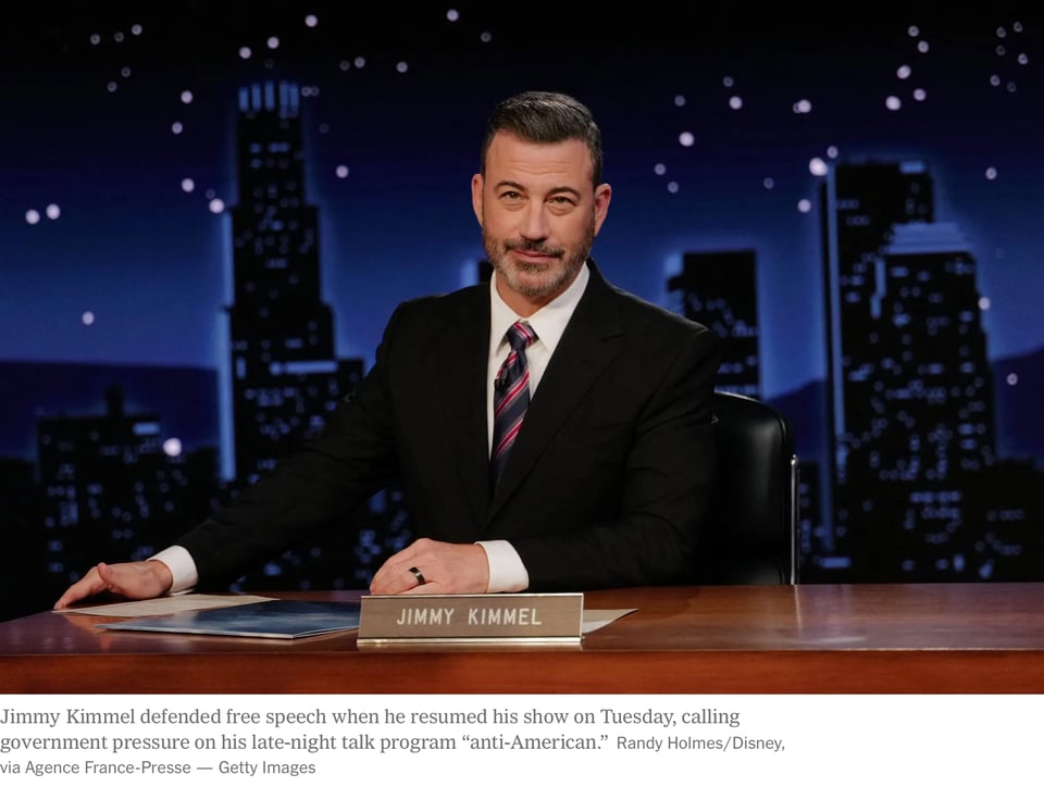 Jimmy Kimmel spoke for free speech.