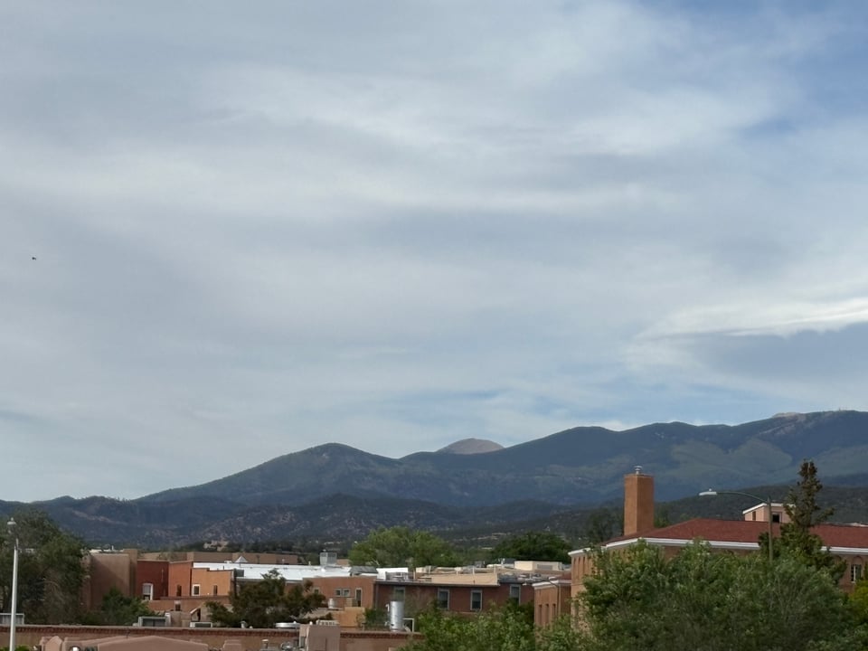 View of various mountains in Santa Fe from my hotel