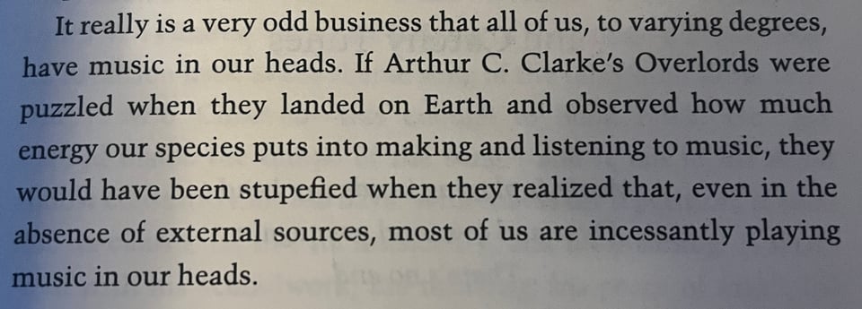 excerpt from Oliver Sacks's Musicophilia