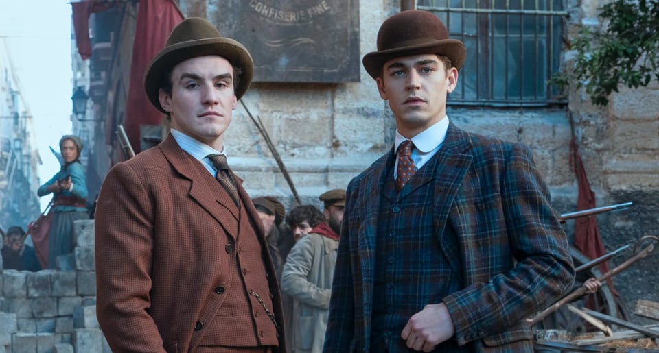 Moriarty and Holmes in Young Sherlock, trying to downplay their massive crushes on each other