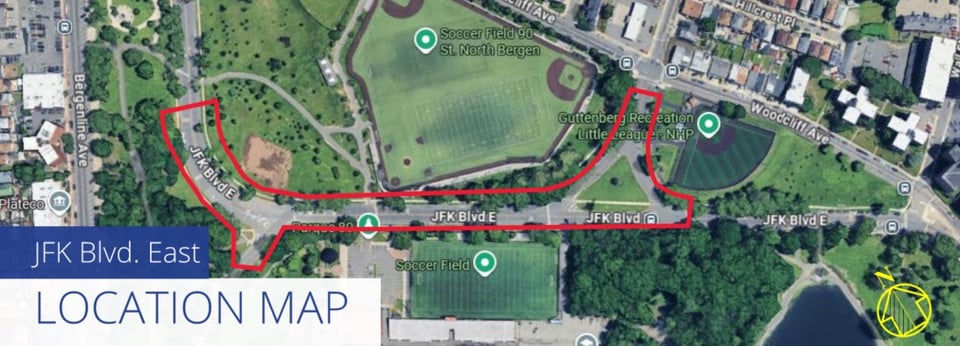 Map showing proposed JFK Boulevard East safety improvement project.