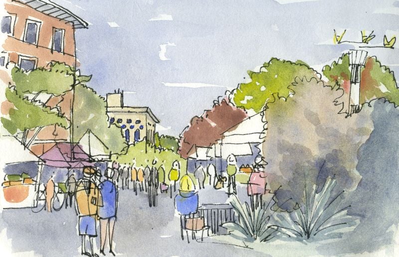 sketch of market