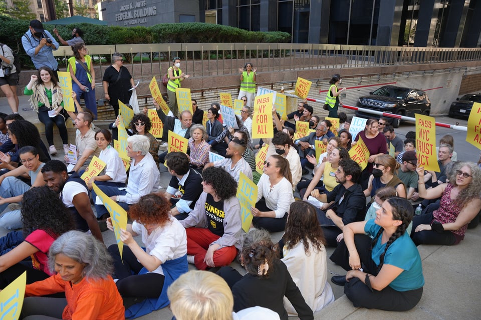 People protesting ICE in NYC