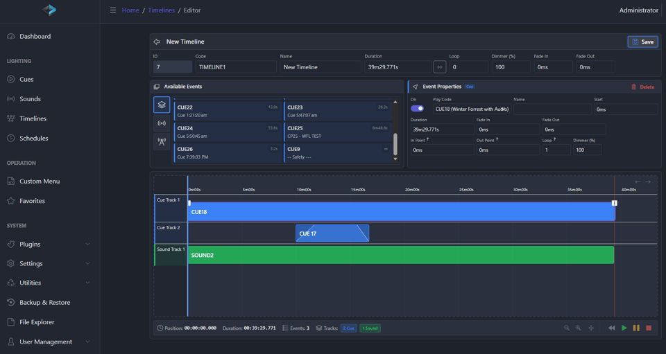 Timeline Editor in Web UI