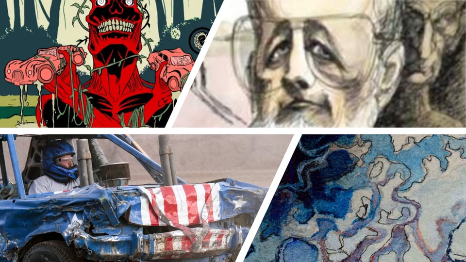 a collage of images related to the stories in this month's newsletter