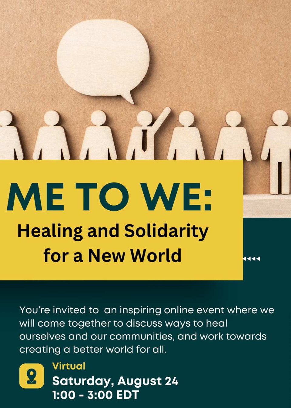 An invite flyer to a virtual workshop on Saturday, August 24