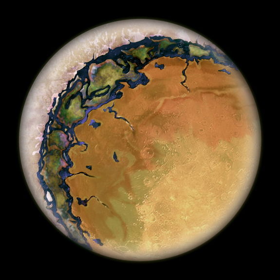 An artist's rendering of an eyeball planet, with the "ring of life" circling the heat-blasted desert center. Image credit: Beau.TheConsortium.