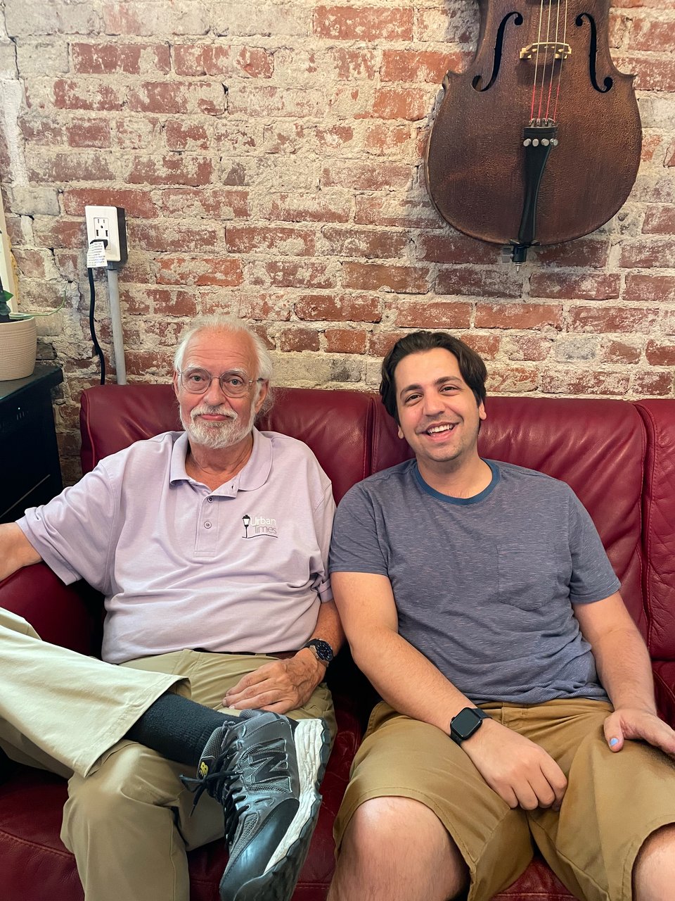 a photo of Michael and Bill in the Red Door Cafe
