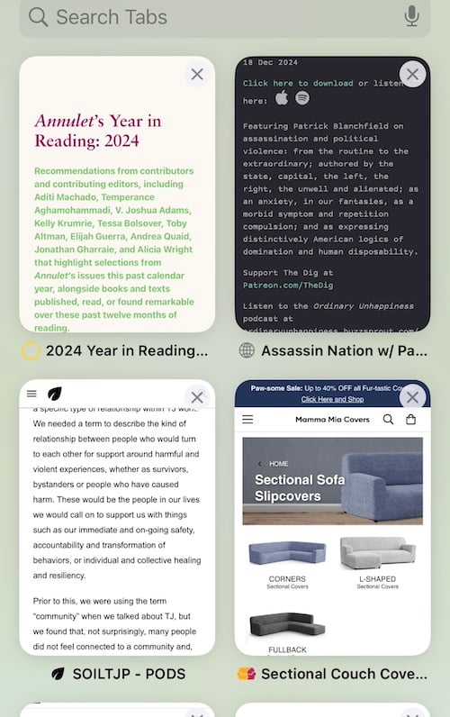 a screenshot of four open browser windows
