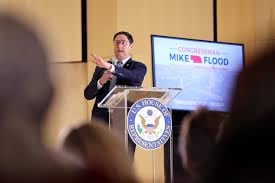 Republican Congressman Mike Flood of Nebraska heard the words, Vote him out! At his Town Hall.