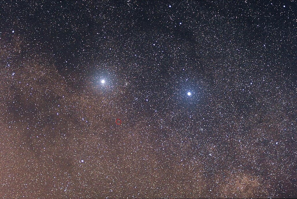 An image showing Alpha Centauri and Proxima Centauri