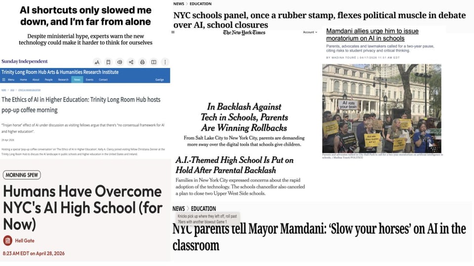 An image of newspaper headlines