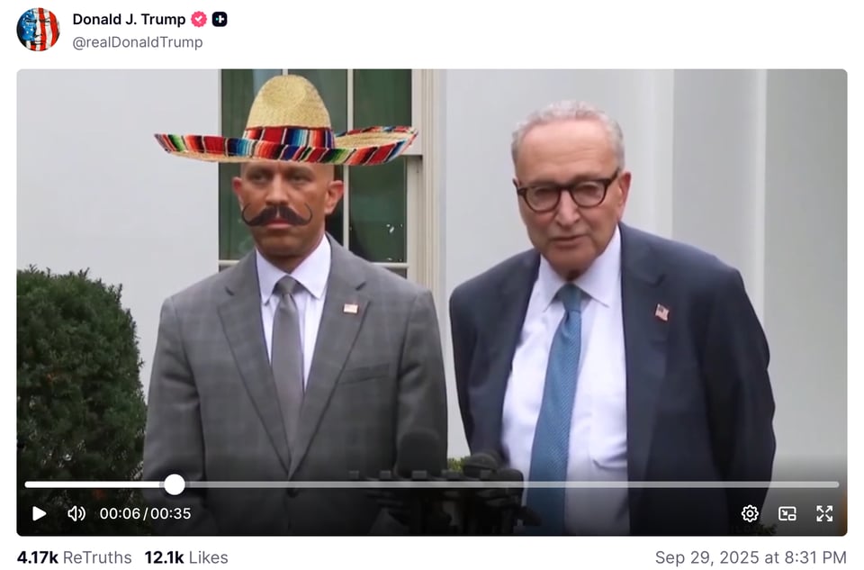 Trump’s vulgar picture. He respects no one.