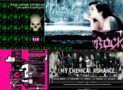 a collection of old web pages from Geocities, MySpace, and VampireFreaks, as well as a Lord of the Rings website