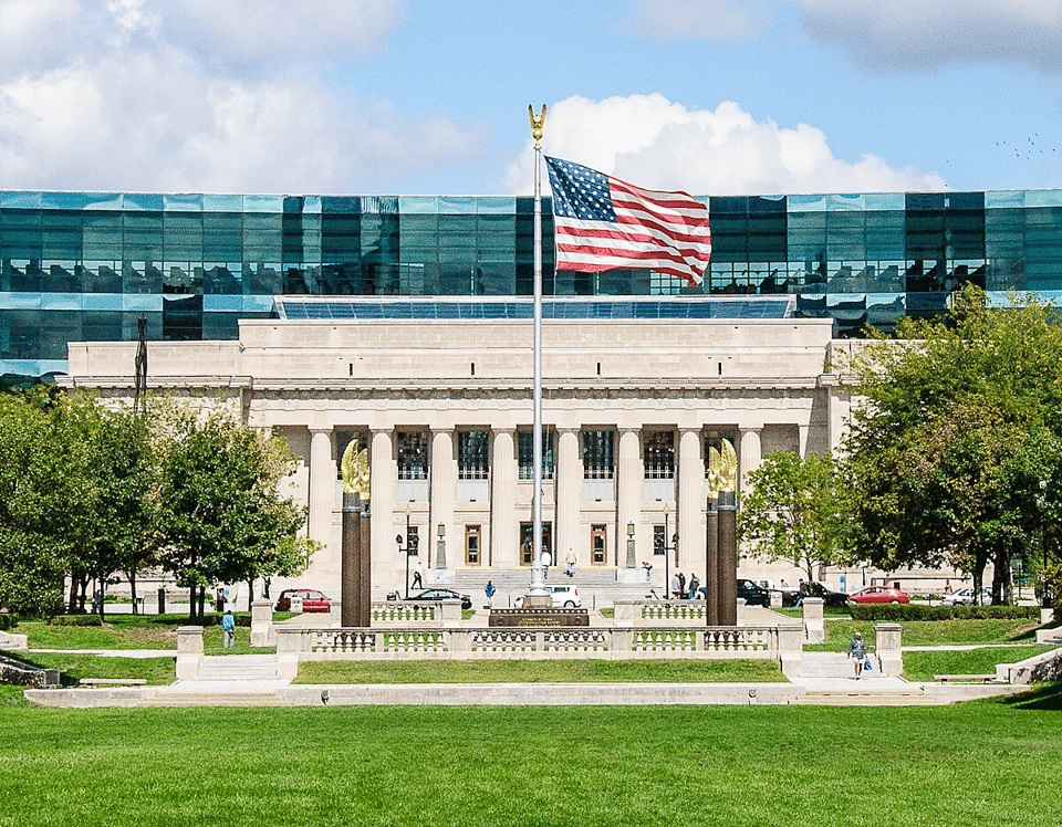an image of the Central Library in Indianapolis