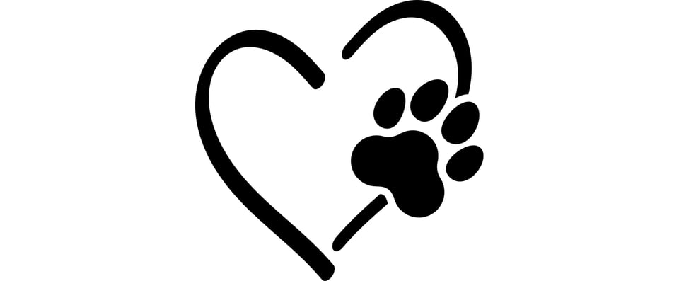 paw print with heart shape
