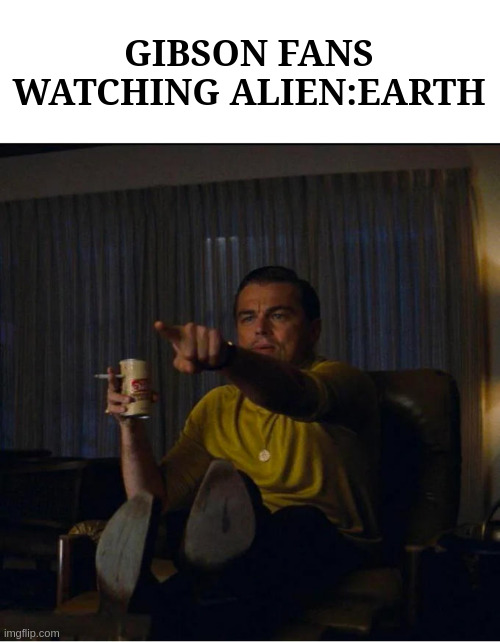 Meme of Leo DiCaprio pointing at a tv.