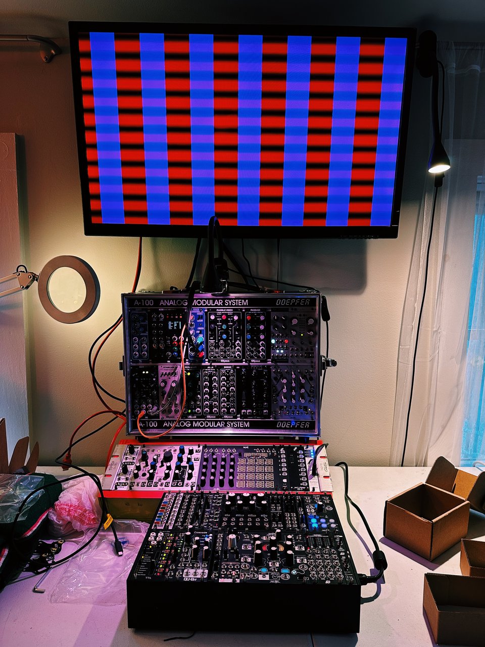 My modular system stretching its sleepy circuitry after over 6 months in storage