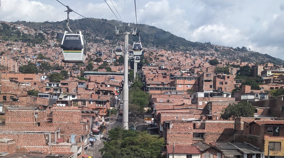 View from Medellín’s Metrocable Line K over Calle 107