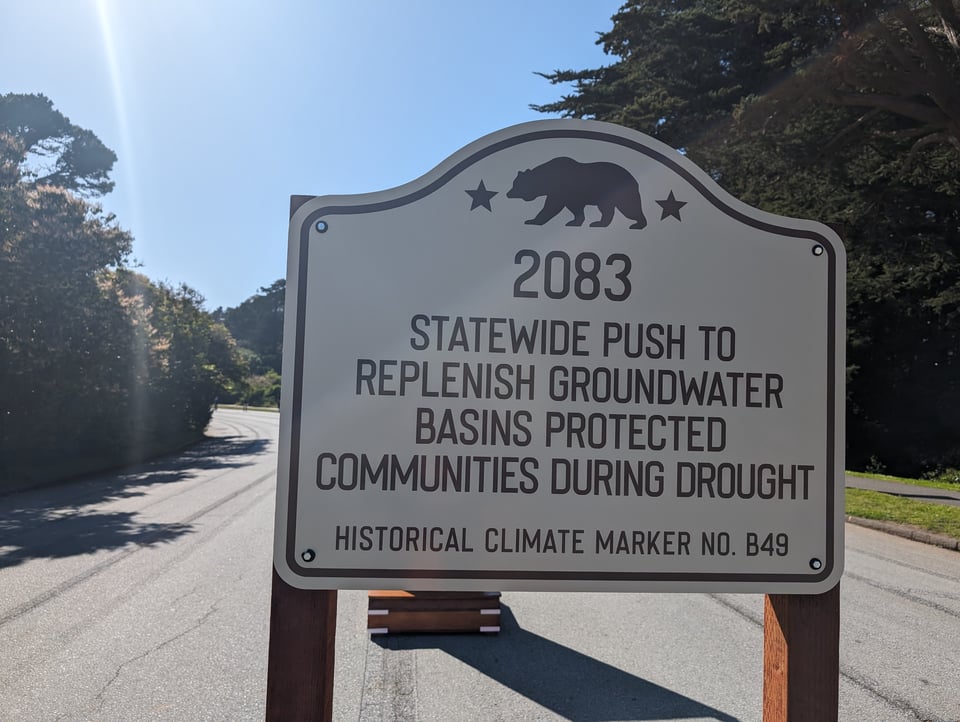 A historical climate marker showing that groundwater was replenished by 2083