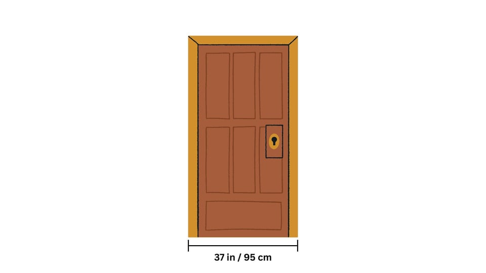 A 37 inc/ 95 cm wide door