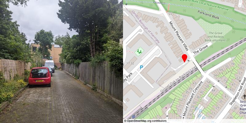 A picture and map of the mews