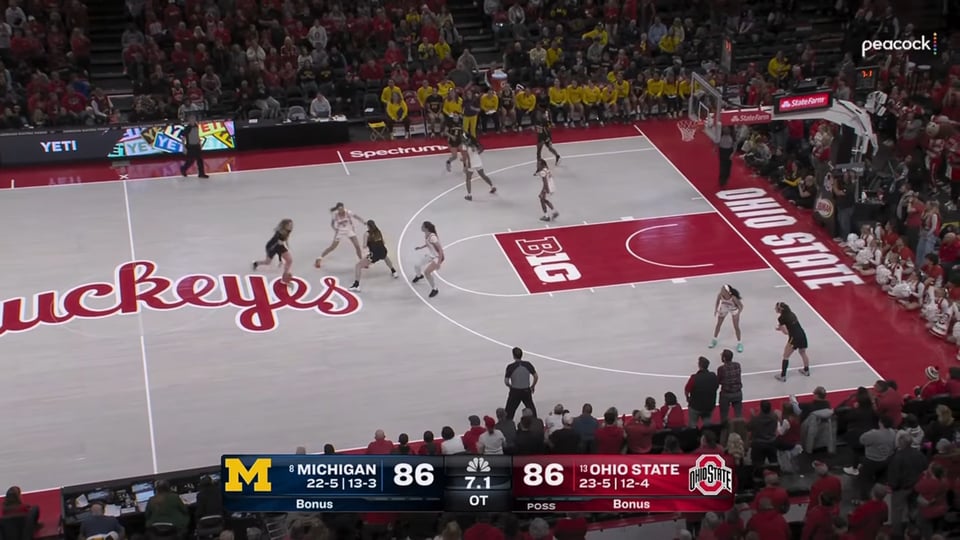 Alyssa Crockett sets a screen.