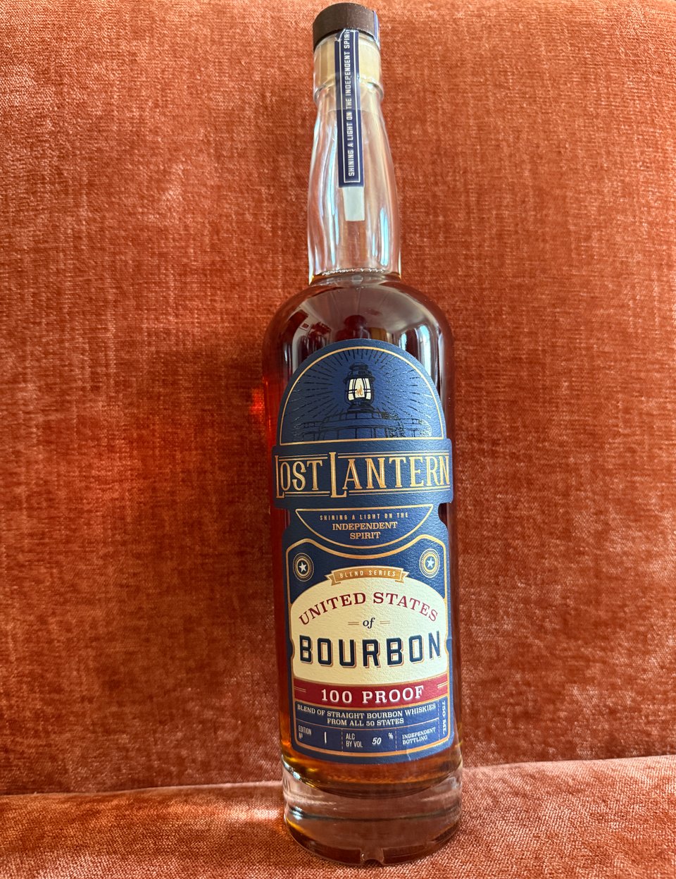 bottle of Lost Lantern United States of Bourbon 100 Proof