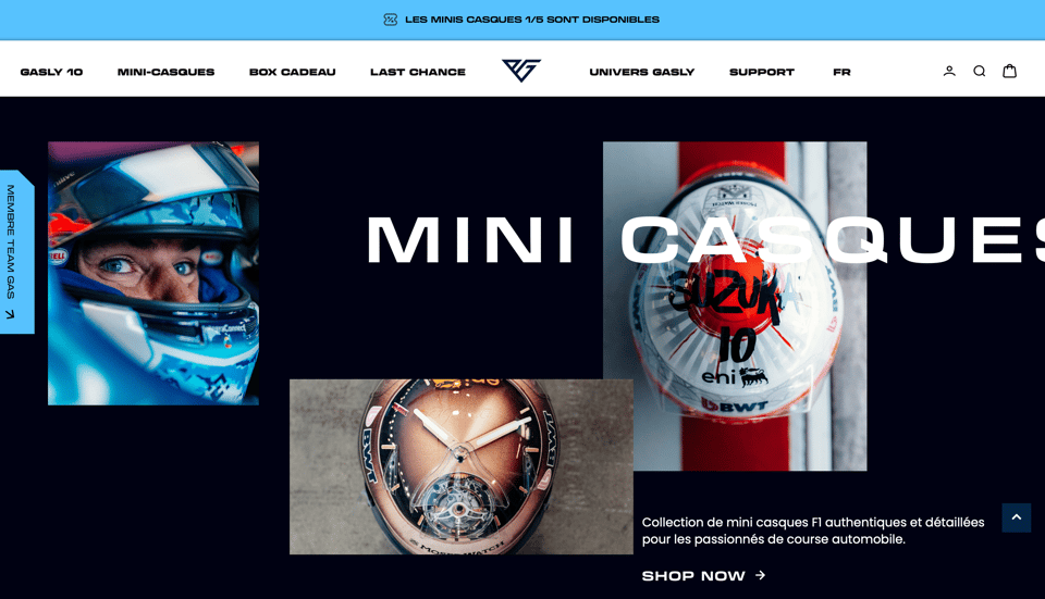 Pierre Gasly's website using Transducer