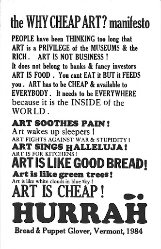 the Why Cheap Art Manifesto