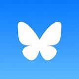 Bluesky app icon of white butterfly in centre of blue square