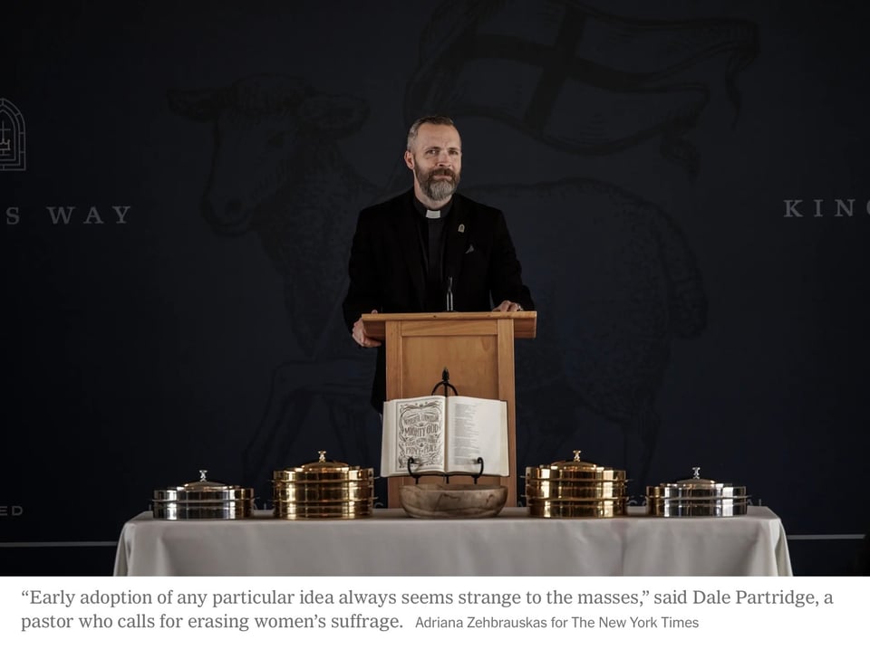 The Priest Who Believes That Women Should Lose the Right to Vote