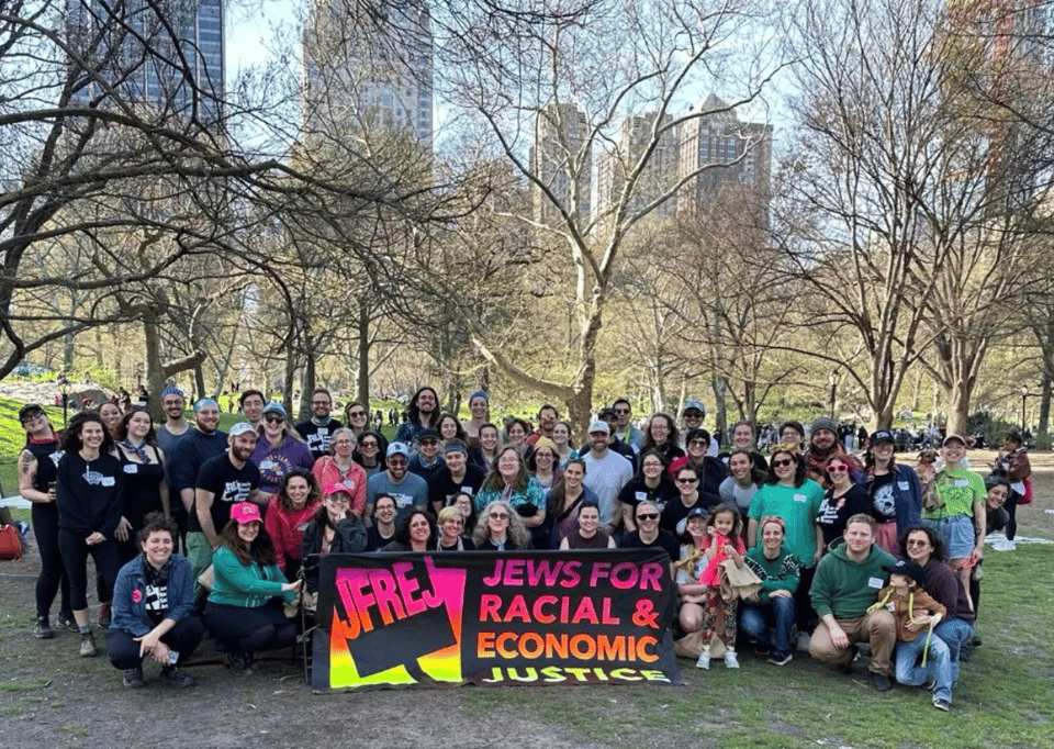 a group of members of Jews for Racial and Economic Justice posing for a photo