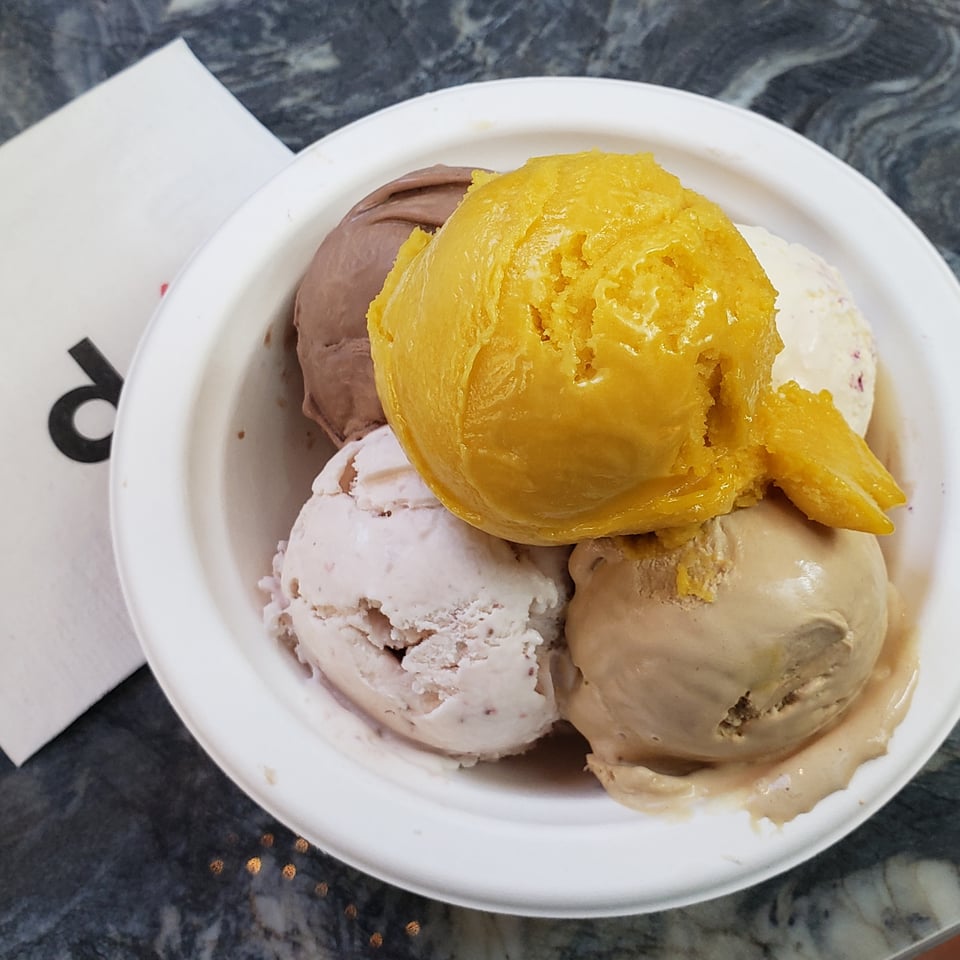 five scoops of ice cream