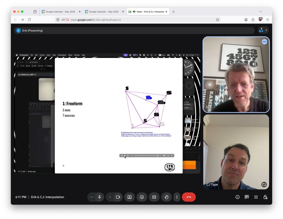 Erik showing triangular designspaces
