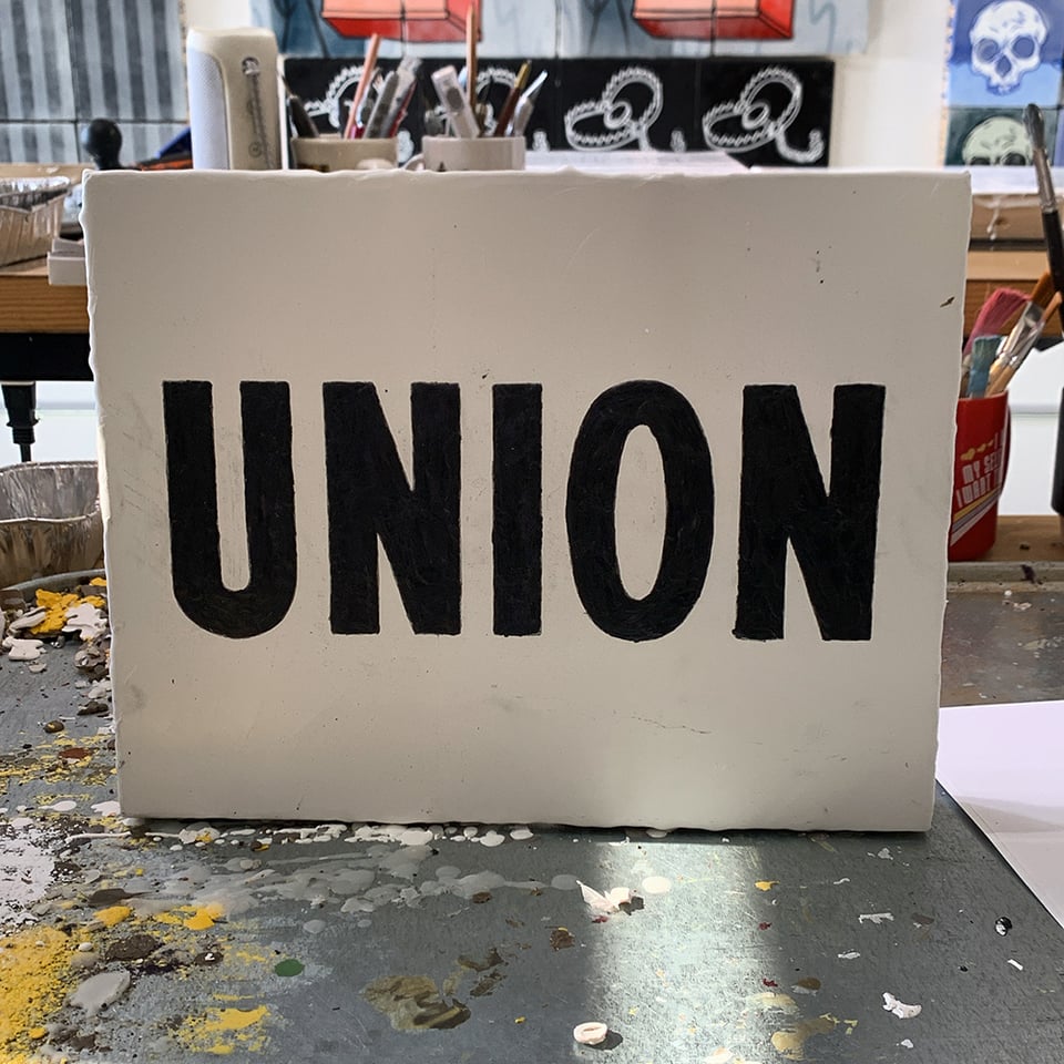 This is a union painting in progress in my studio.