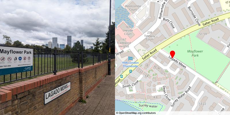 A picture and map of the mews