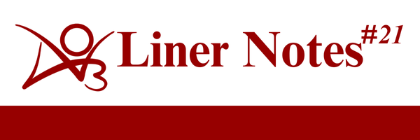 A parody of the AO3 landing page, with the AO3 logo beside “Liner Notes” and a “#21” in superscript. A dark red band of color stretches across the bottom of the image.