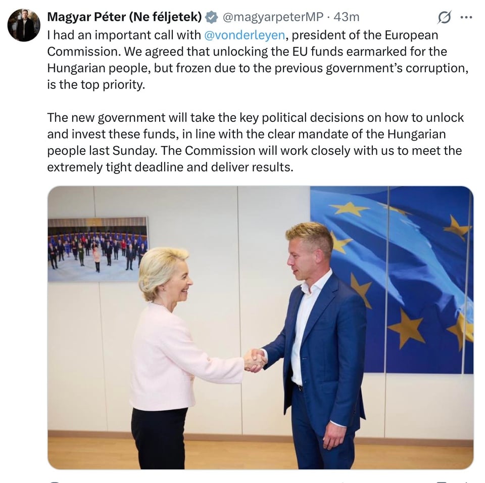 Magyar and the head of the EU