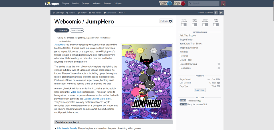 JumpHero TV Tropes article