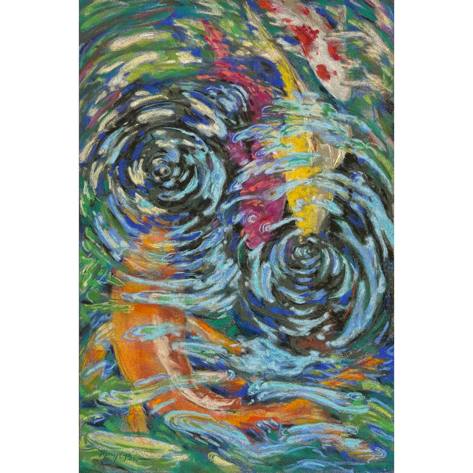 New koi artwork by Mary Pow, Begin Again and Again