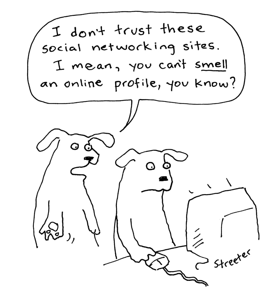 Cartoon about dogs on social media