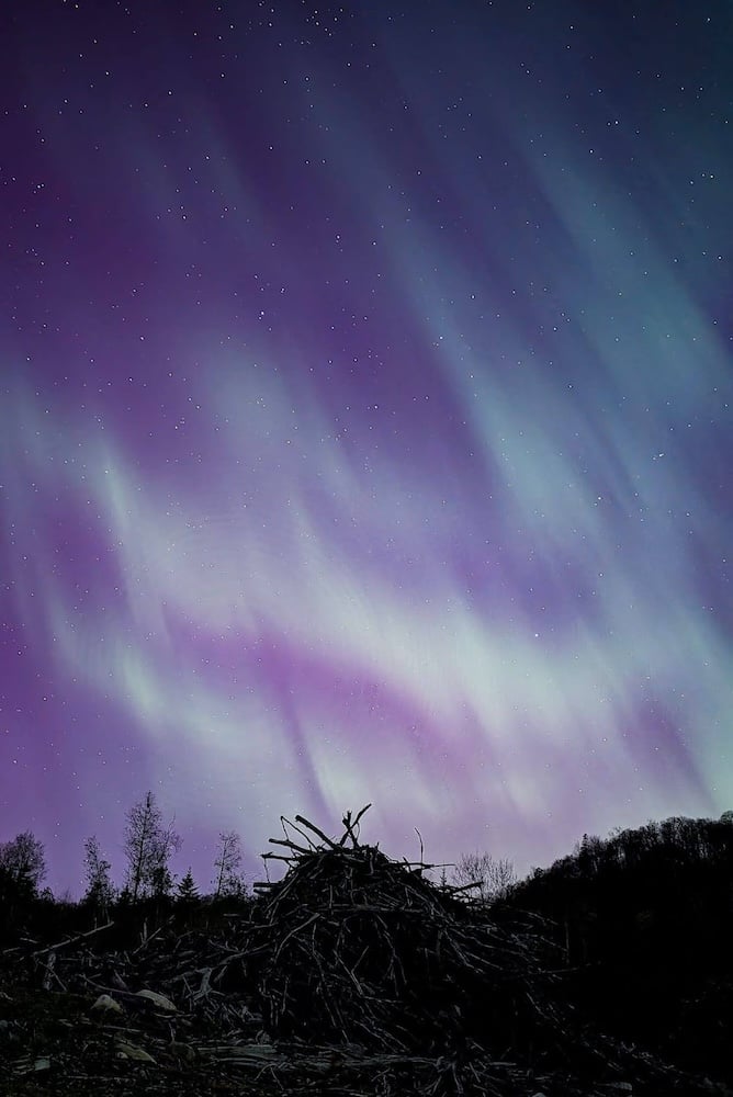Aurora borealis in Notre-Dame-de-la-Merci, Québec