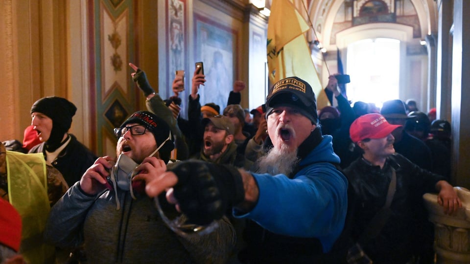 An image of the January 6th protesters inside the Capitol building