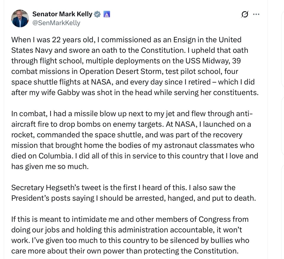 Mark Kelly speaks for the Constitution