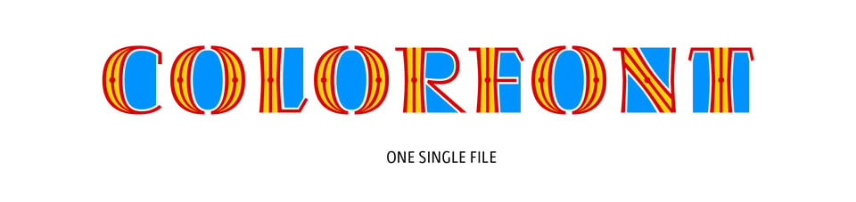 A color font with multiple colors in a single font file.