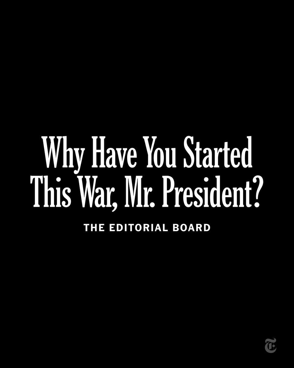 NY Times editorial on Trump war.