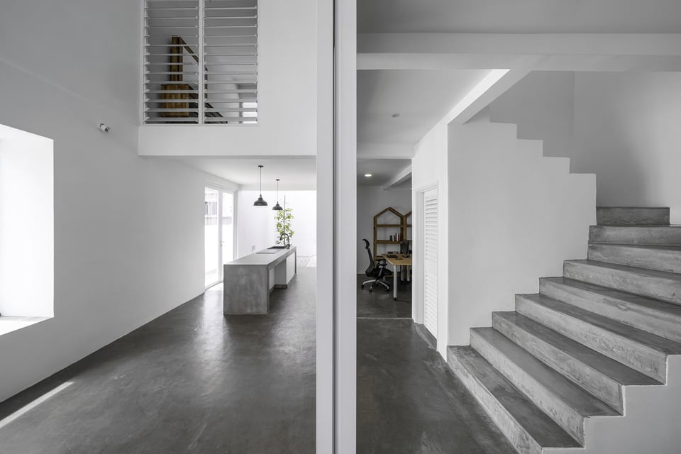 Insight House interior view of kitchen and stairwell