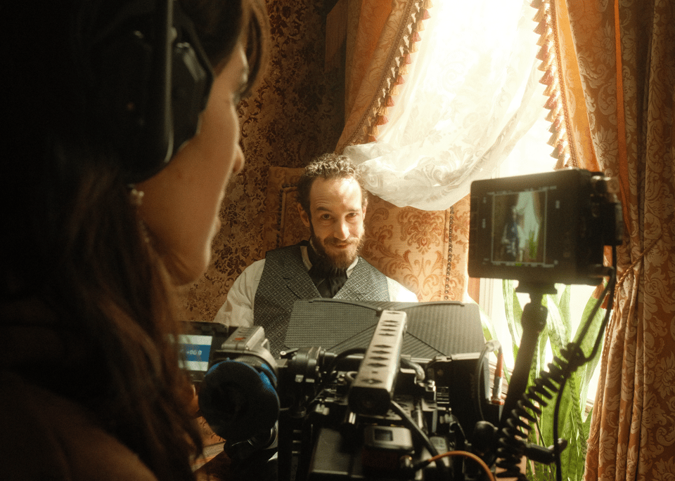 Carl Bindman on the set of Wet Specimen